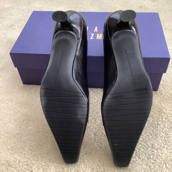 Stuart Weitzman Pointed Toe Black Heels - Picture 2 of 3
